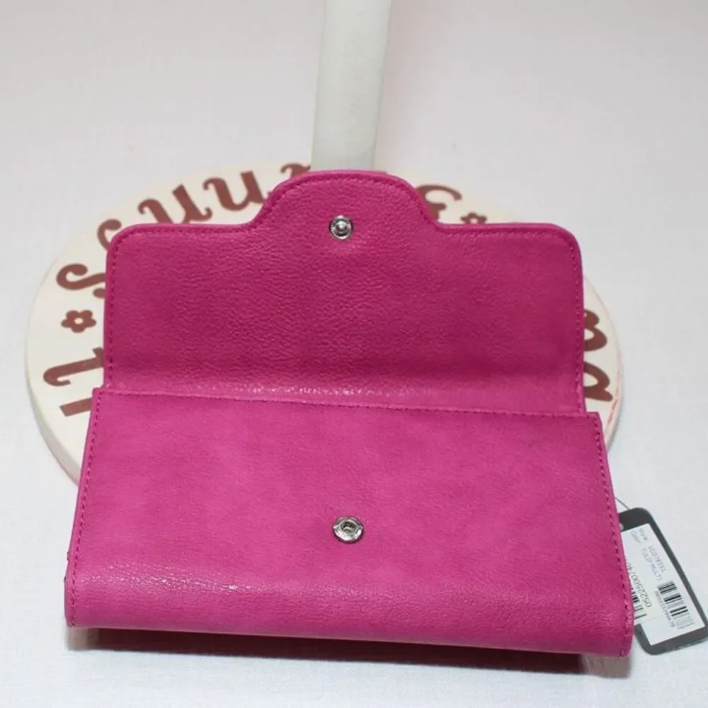 Guess Tulip Pink Tri Fold Women's Envelope Style Wallet New with Tags